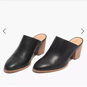 Madewell Black Leather Harper Mule/Clogs. Size 10
